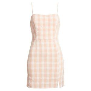BP Sleeveless Minidress In Coral/White Gingham NEW WITH TAGS